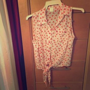 Heart button up blouse